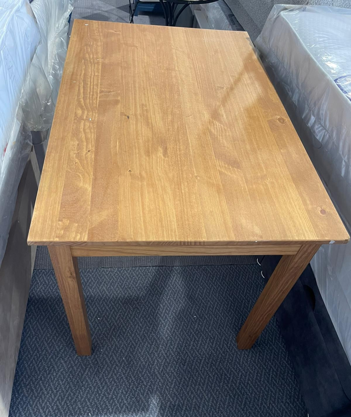 Assembled Raye Solid Wood 4 Seater Dining Table - Natural